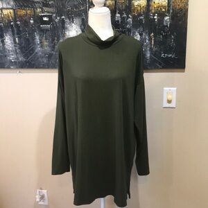 J. Jill Green Luxe Supima Cotton/Modal/Spandex Hi-Low Tunic Top-Size XL Tall